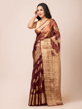 KAVVYA SOFT & LIGHT WEIGHT MAROON ORGANZA SILK